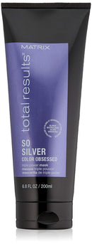 MATRIX Total Results So Silver Deep Conditioning Triple Power Toning Hair Mask | Repairs Damaged Blonde & Silver Hair | for Color Treated Hair | 6.8 Fl Oz MATRIX
