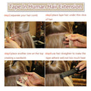 100% Remy Tape In Hair Extensions Real Human Hair Natural Seamless Skin Weft Invisible Hair Extensions Double Side Tape Hightlight Balayage Long Straight For Women (22'',50g/20pcs,
