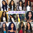 10A Brazilian Virgin Hair Body Wave 3 Bundles 24 24 24 inch Virgin Human Hair Bundles Brazilian Hair Weave Total 300 Grams Natural Color SAYAS Store