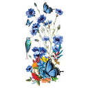 Supperb Temporary Tattoos - Hand drawn Watercolor Painting Bouquet of Summer Flowers butterflies hummingbird (Set of 2) Supperb