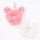 Claire's 2 Pack Of Hair Scrunchies Pink and White Unicorn Hair Ties Claire's