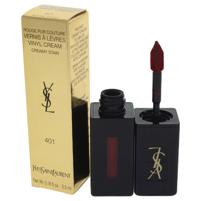 Yves Saint Laurent Vernis A Levres Vinyl Cream Lip Stain, 401 Rouge Vinyle, 0.18 Ounce Yves Saint Laurent