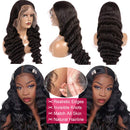 JIETAI 9A HD Transparent T-Part Loose Deep Wave Lace Front Wigs Human Hair for Black Women Wigs 180% Density Lace Front Human Hair Wigs Pre Plucked Bleached Knots with Baby Hair (26 inch) JIETAI