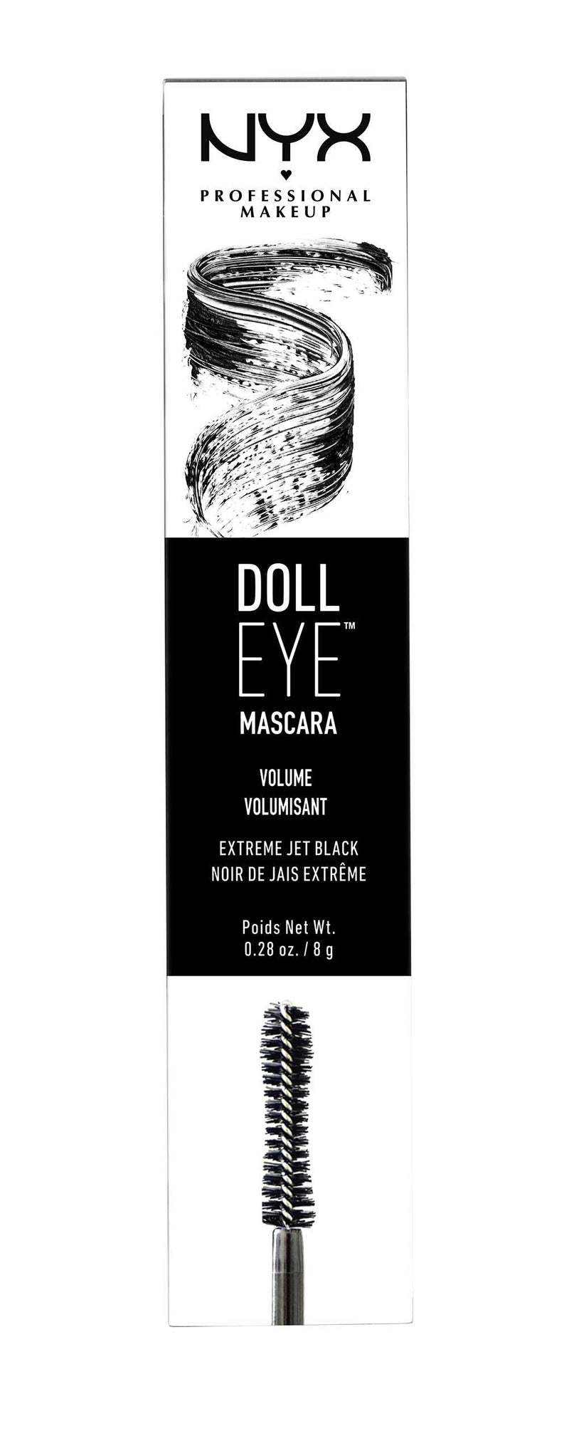 NYX PROFESSIONAL MAKEUP Doll Eye Mascara, Volume, Black NYX PROFESSIONAL MAKEUP