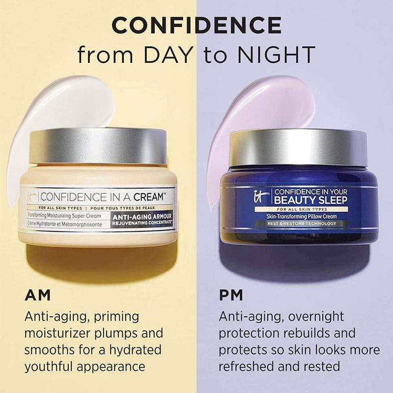 IT Cosmetics Confidence in Your Beauty Sleep - Anti-Aging Night Cream - Visibly Improves Fine Lines, Wrinkles, Dryness, Dullness & Loss of Firmness - With Hyaluronic Acid - 4.06 fl oz It Cosmetics Store