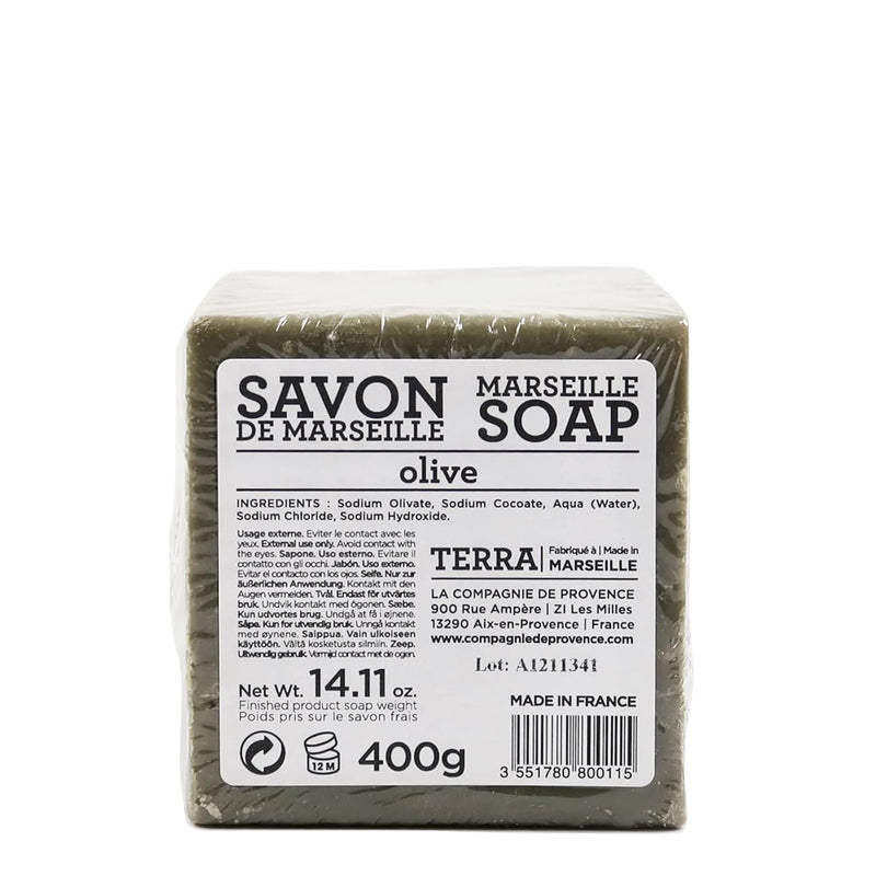 Compagnie de Provence Savon Marseille Olive Soap Cube - 400 grams - Made in France Infinity Warehouse