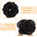 OKHOTY Hair Bun Extensions Messy Curly Hair Scrunchies Hairpieces Synthetic Donut Updo Hair Pieces for Women Girls(1PCS Natural Black ) OKHOTY