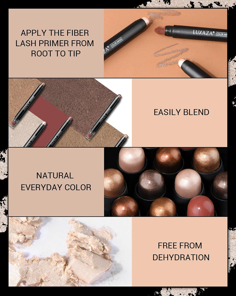 LUXAZA Eyeshadow Stick Cream Shimmer Creamy 2 in 1 Eyeshadow and Eyeliner Pen,Eye Brightener Stick,Highlighting Stick Eye Liner,Easy to Color Waterproof Eyeshadow Perncil Crayon 1Pcs,Champagne-silk LUXAZA