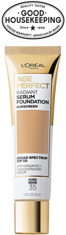 L'Oreal Paris Age Perfect Radiant Serum Foundation with SPF 50, Nude Beige, 1 Ounce L'Oreal Paris