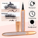 Coosa 2PCS Diamond Self-adhesive Eyeliner Pen Magnetic Eyeliner Kit Quick-Drying Waterproof Longlasting Liquid Eyeliner No Glue Needed (A) Coosa beauty