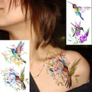 15 Sheets FANRUI 3D Watercolor Hummingbird Temporary Tattoos For Women Girl Small Multicolor Hummer Birds Tattoo Temporary Colorful Flower Fake Face Tatoo Kids Tiny Hands Waterproof Tatto Adult Tato FANRUI