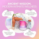 Yoni Steam Seat Set for Feminine Wellness & Self-Care - Vaginal Steamer with SteamSafe Temperature Control & Near Infrared & Red Light Therapy - V Steam at Home Kit with Yoni Herbs for Steaming Infinity Warehouse