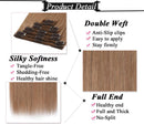 S-noilite Clip in Human Hair Extensions 100% Real Remy Thick True Double Weft Full Head 8 Pieces 18 clips Straight silky (14 inch - 120g,Dark Blonde (