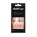 Kiss Gold Finger Luxury Nail Lavishly Handcrafted with 3D Jewels 30 Design Nails / Pink Gel Glue 2ml / Manicure Stick Included (GFL15) KISS