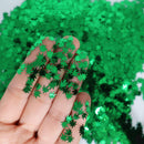 10 Grams - Green Weed Leaf Cosmetic Glitter - Festival Rave Beauty Makeup Face Body Nail - Pot Weed & Marijuana Leaves Electric Bliss Beauty