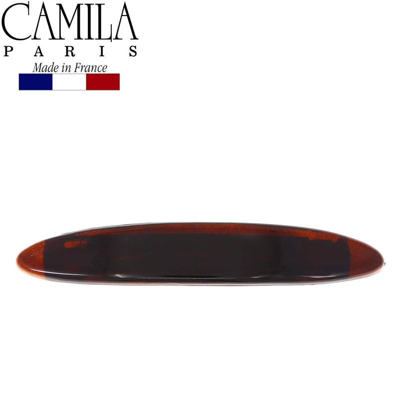Camila Paris CP2624 French Hair Barrette Clip for Girls, Tortoise Shell, Rubberized Automatic Clasp Strong Hold Grip Hair Clips for Women, No Slip Styling Girls Hair Accessories, Made in France Camila
