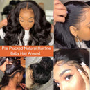ISEE Hair Transparent Lace Front Wigs Body Wave Human Hair Wigs For Black Women Pre Plucked Natural Hairline 150% Density 13x6 Lace Front Wigs with Baby Hair Natural Black Color 16 Inch ISEE Store