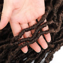 New Faux Locs Crochet hair 18 inch 6 Packs/lot Pre Looped Goddess Curly Wavy Twist Fiber synthetic Braiding Hair Extensions Hair Dreadlocks (18", 6Pcs-M30) conrora Store