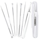 7PCS Blackhead Remover, Blackheads Extraction Removal Tool, Blemish Acne Pimple Extractor, Stainless Steel Removing Kit, Nose Face Clean Tools by OMDEAL OMDEAL