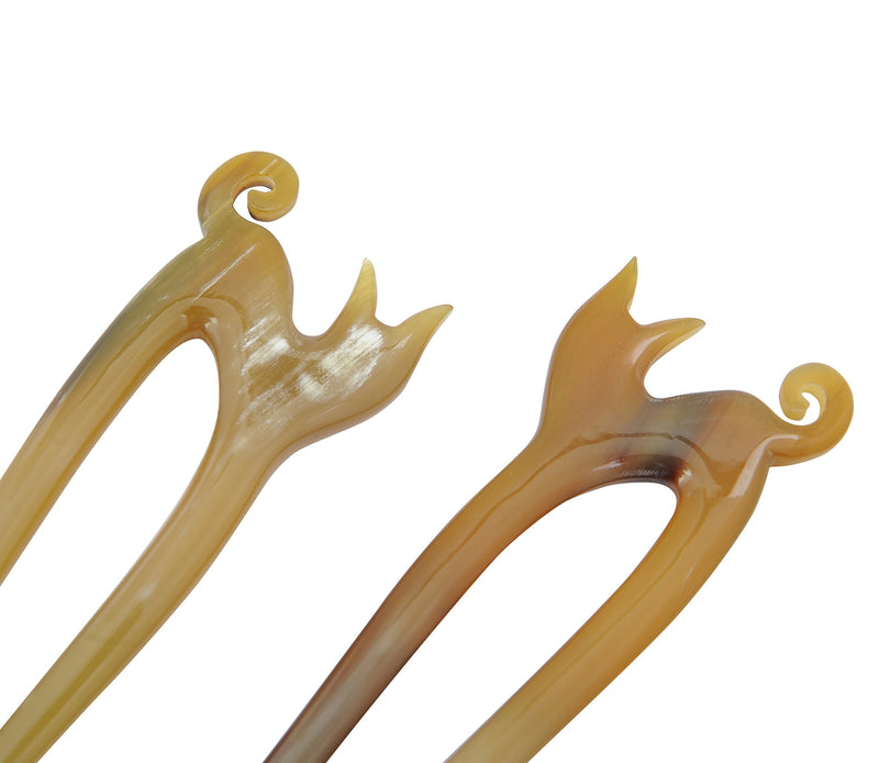 Marycrafts Buffalo Horn Kitty Hair Fork Hair Pin Hair Accessories Marycrafts Store