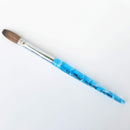 Kolinsky CRIMPED Blue Marble Handle Petal Acrylic Powder Nail Brush (Size 12) Blue Marble