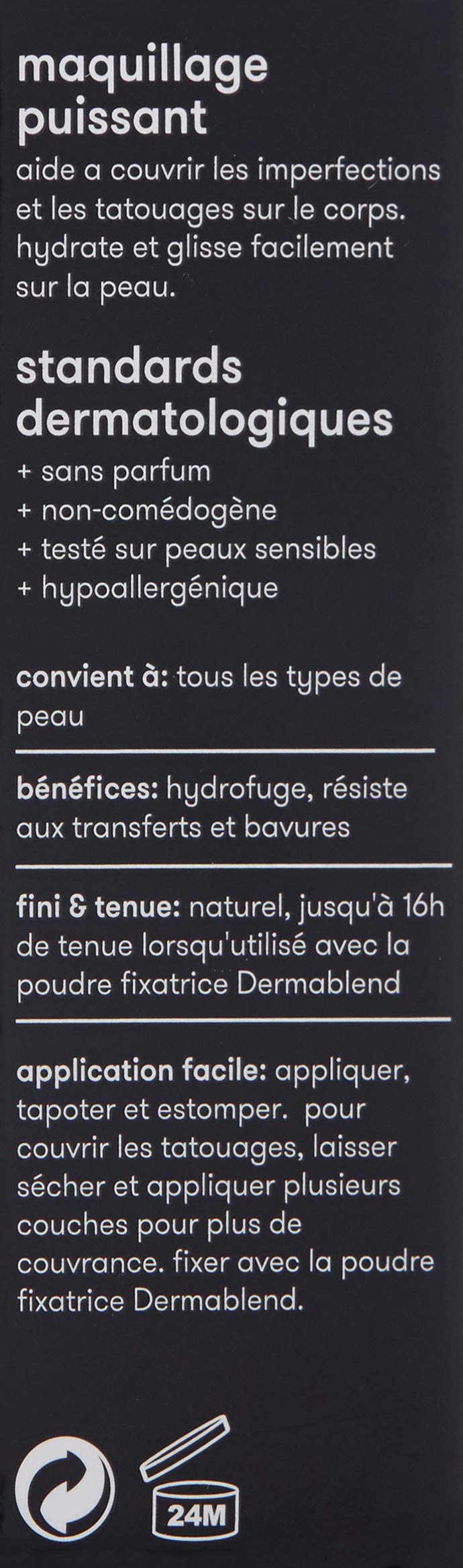 Dermablend Quick-Fix Body Makeup Full Coverage Foundation Stick, Water-Resistant Body Concealer for Imperfections & Tattoos, 0.42 Oz Dermablend