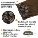 GOO GOO Human Hair Extensions Clip in Chocolate Brown 120g 7pcs 14 Inch Remy Clip Hair Extensions Straight Skin Weft Real Natural Hair GOO GOO Store