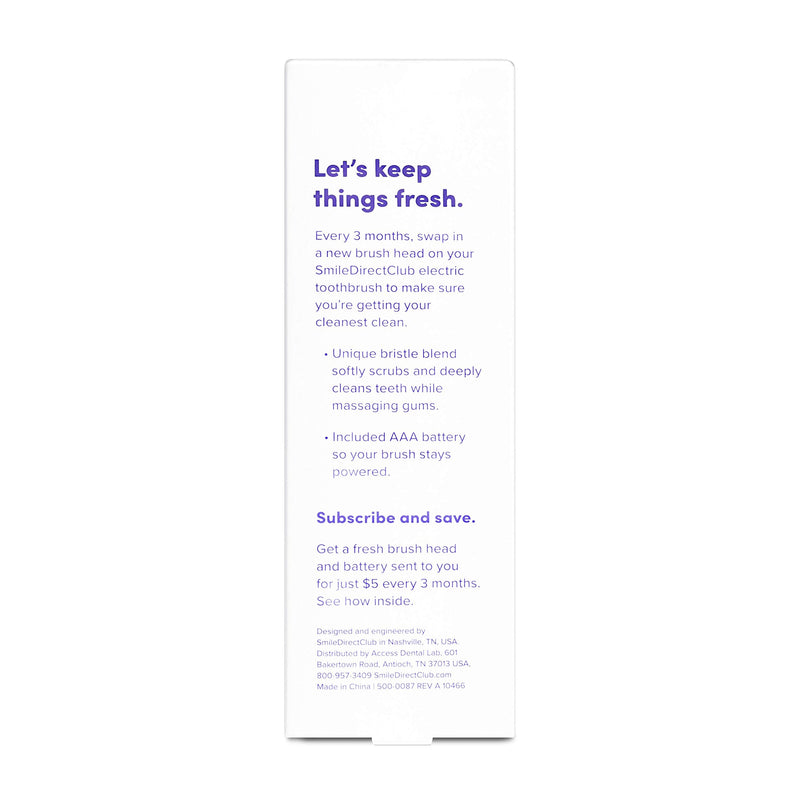 SmileDirectClub Electric Toothbrush Brush Head and Battery Refill SmileDirectClub