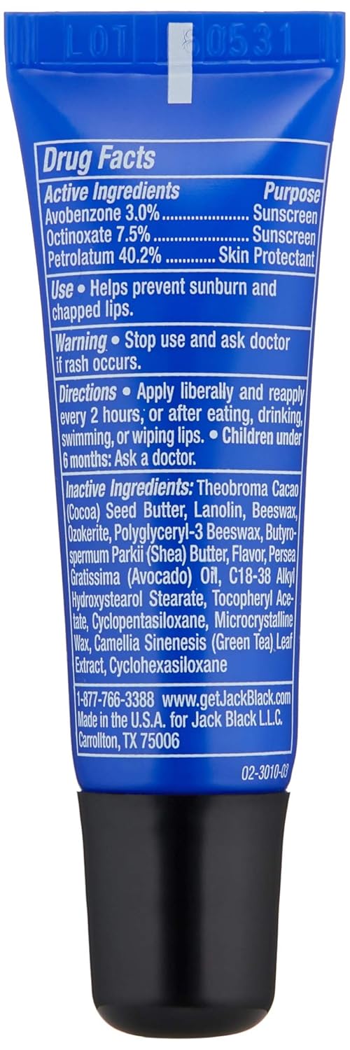 Jack Black Intense Therapy Lip Balm - Jack Black Lip Balm SPF 25 Sunscreen, SPF Lip Balm for Chapped Lips, Lip Sunscreen, Lip SPF, Lip Moisturizer for Dry Lips, Lip Balm with SPF, Lip Protection Infinity Warehouse