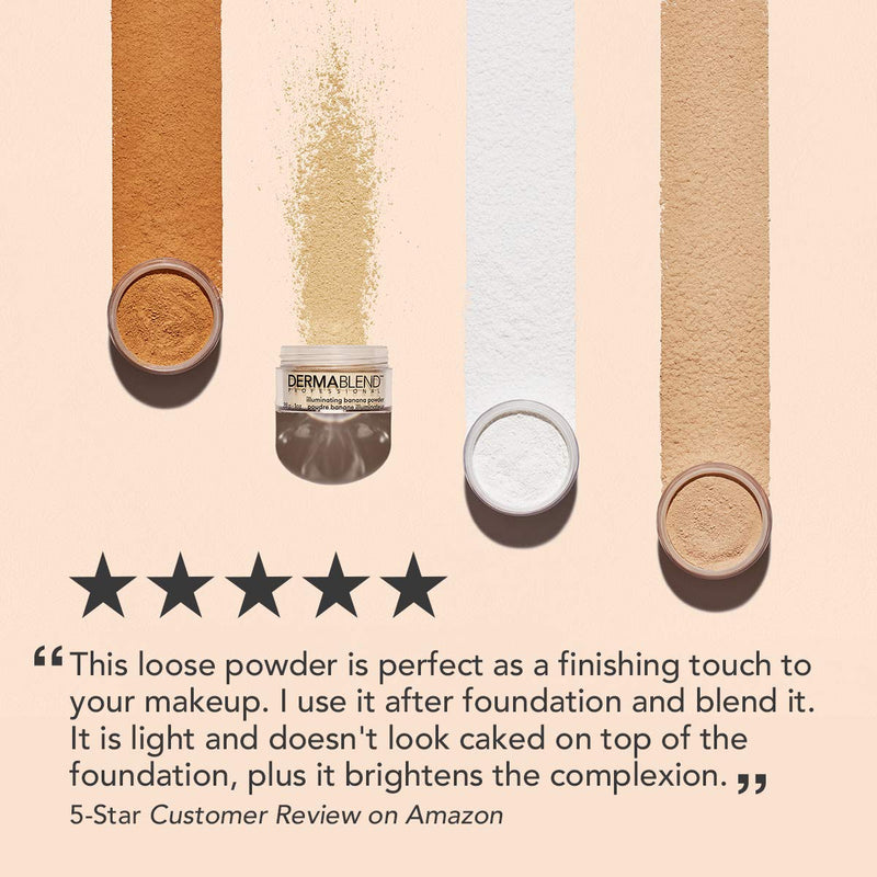 Dermablend Illuminating Banana Powder, Loose Setting Powder Makeup for Brightening and a Long-Lasting Luminous Finish, up to 16hr Wear, 0.63 oz Dermablend