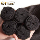 QTHAIR 12A Grade Brazilian Straight Human Hair(8" 10" 10",300g,Natural Black) 100% Unprocessed Brazilian Virgin Hair for Black Women QTHAIR
