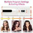 Automatic Hair Curler-Cordless Wand Curling Iron-Portable Auto Crimper Hair Waver, Rechargeable Hair Waver with LCD,Timer Settings&6 Temperature, Auto Shut-Off Hair Styling Tools for Women KFF