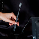 MOON Toothbrushes, Soft Bristle, White and Black Sleek Toothbrushes, 2 Pack Moon