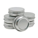 Hulless Aluminum Tin Jar 0.5oz Refillable Containers 15ml, Cosmetic Small tin, Aluminum Screw Lid Round Tin Container Bottle for Candle, Lip Balm, Salve, Eye Shadow, Powder, 24 Pack. Hulless