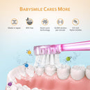 BabySmile Replacement Brush Heads (Made in Japan) for Kids Sonic Electric Toothbrush, 2 Counts (Soft, for Ages 2-12 Years) BabySmile