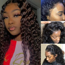 VSHOW Glueless 4x4 Closure Curly Lace Front Wigs Human Hair Water Wave 150% Density Deep Wave Wet and Wavy Virgin Human Hair Wigs Pre Plucked Hairline with Baby Hair for Black Women(24 Inches) V SHOW Store