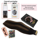 GOO GOO 22 Inch Tape in Hair Extensions Human Hair Natural Balck to Chestnut Brown Real Human Hair Extensions 20pcs 50g Remy Hair Extensions Straight GOO GOO Store