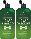 Tea Tree & Eucalyptus Shampoo and Conditioner Set – Clarifying & Scalp Care Formula with Activated Charcoal, Biotin & Keratin – Sulfate-Free, Made in USA - 16 fl oz x 2 Infinity Warehouse