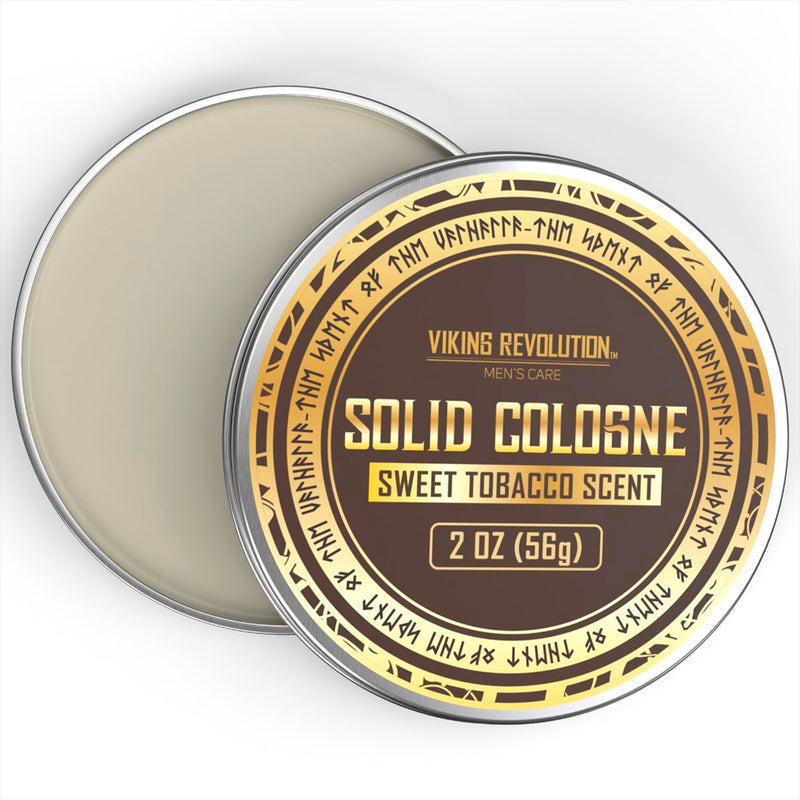 Viking Revolution Sweet Tobacco Mens Solid Cologne Men 2 Oz - Men Solid Perfume Cologne for Men - Balm Cologne for Mens Cologne Balm Travel Cologne Wax (1 pack, Sweet Tobacco) Infinity Warehouse