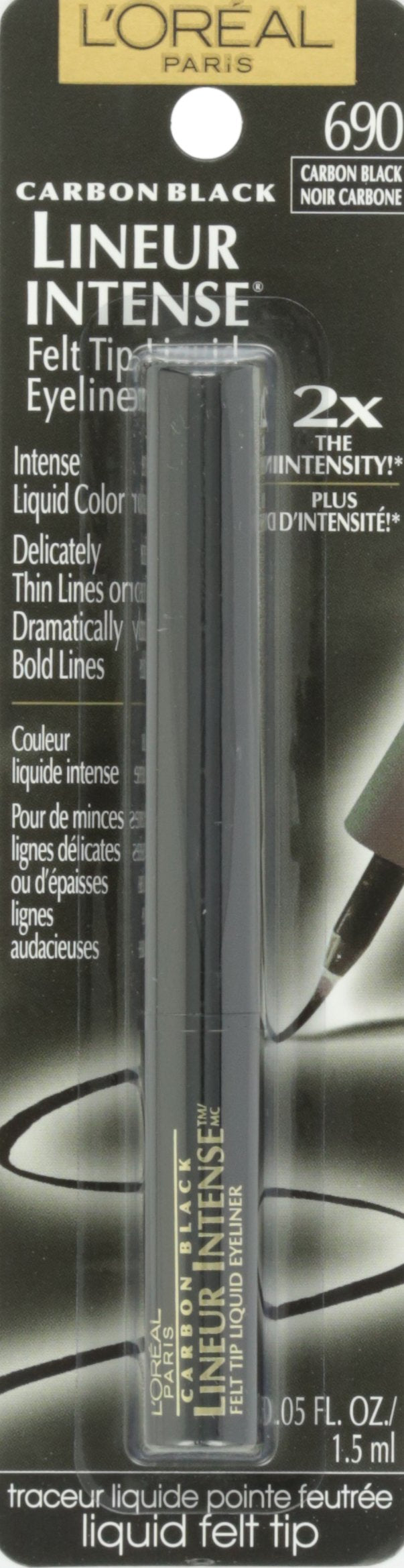 L'Oreal Paris Lineur Intense Felt Tip Liquid Eyeliner, Carbon Black, 0.05 fl; oz. L'Oréal Paris