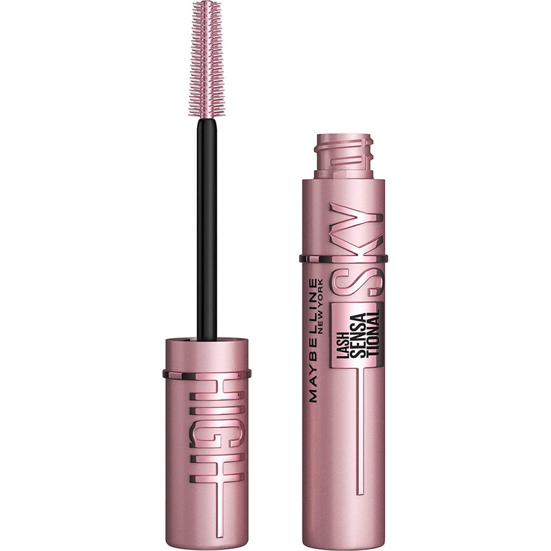 Maybelline Sky High Washable Mascara Makeup, Volumizing Mascara, Buildable, Lengthening Mascara, Defining, Curling, Multiplying, Washable Blackest Black, 0.2 fl. oz. Maybelline New York