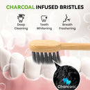Bamboo Electric Toothbrush Replacement Heads Compatible with Lumineux, Soft Charcoal Infused Bristles