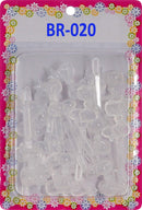 Tara Girls Self Hinge Bow Hair Barrettes 18 Pieces Selection (Clear) Tara