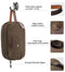 emissary Men's Toiletry Bag Leather and Canvas Travel Toiletry Bag Dopp Kit for Men Shaving Bag for Travel Accessories（Coffee) emissary