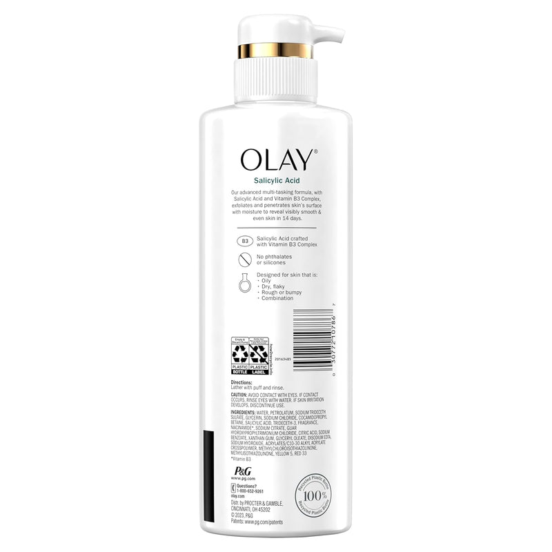 Olay Skin Solutions Hydrating Body Wash for Women with Salicylic Acid, 17.9 fl oz (Pack of 4) Infinity Warehouse