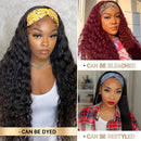 Headband Human Hair Wig Water Wave Headband Wigs Human Hair for Black Women None Lace Front Wigs Headband Wig 9A Brazilian Virgin Hair Machine Made for Beginners Natural Color 150% Density 14 Inch beafay