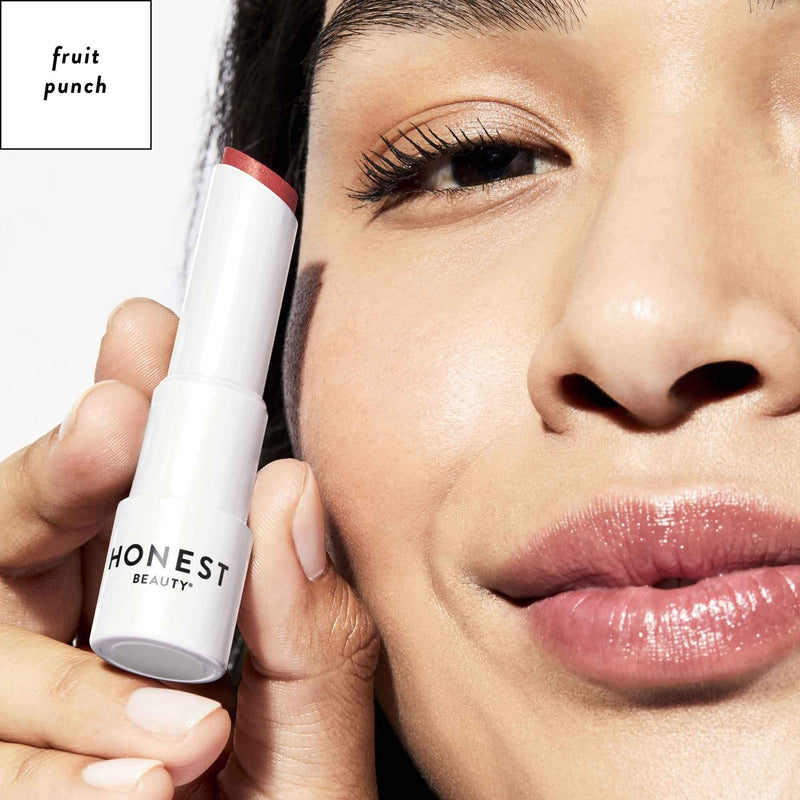 Honest Beauty Tinted Lip Balm, Fruit Punch with Acai Extracts + Avocado Oil | EWG Certified + Dermatologist & Physician tested & Vegan + Cruelty free | 0.141 oz. Honest Beauty