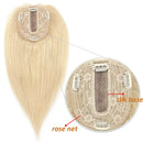 S-noilite Silk Base Topper Human Hair Piece Clip in Crown Toupee Top Hair Extensions Silk Topper for Women Replacement for Slight Hair Loss Thinning Hair 130% Density (16"-50g,