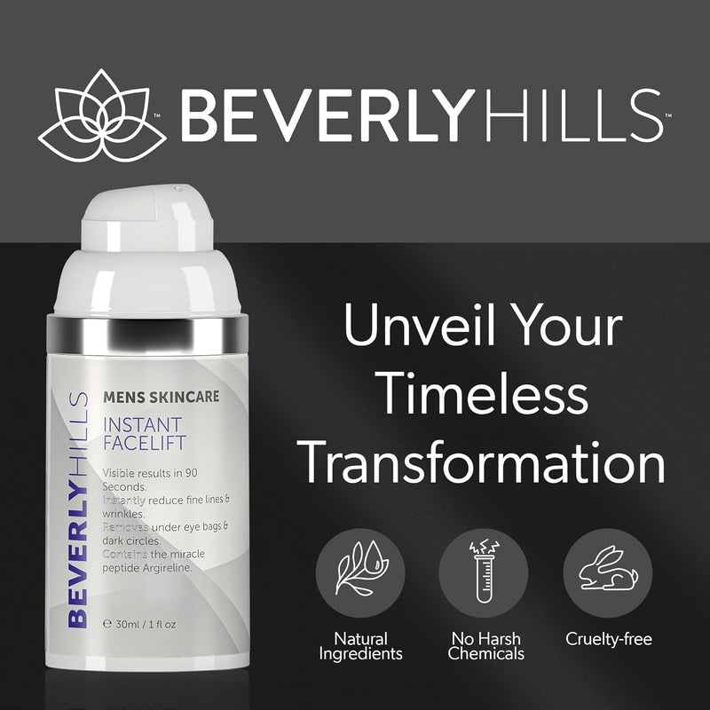 Beverly Hills Mens Instant Facelift and Eye Serum Treatment for Dark Circles, Puffy Eyes, and Wrinkles Infinity Warehouse
