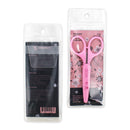 Humbee, Stainless Steel Hair Grooming and Trimming Scissors Set, For Facial Hair, Nose Hair, Eyebrow Scissors, Eyelash Scissors, Mustache, and Beard (Straight Edge, Pink Long Cap) Humbee